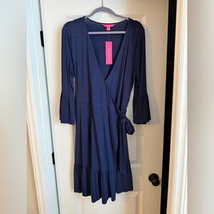 Lilly Pulitzer Misha Wrap Deess in true navy